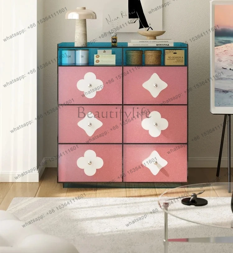 Creative acrylic living room sofa side cabinet antique storage cabinet entrance bedroom drawer cabinet designer