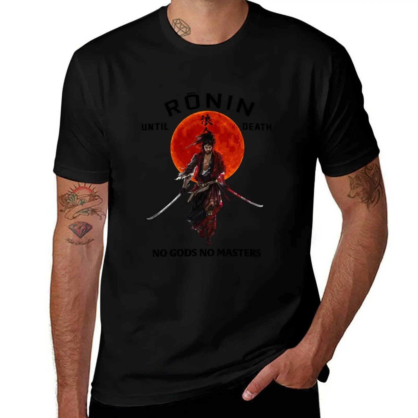 Ronin Until Death No Gods No Masters T-Shirt Dry Fit Running Short Sleeve Top