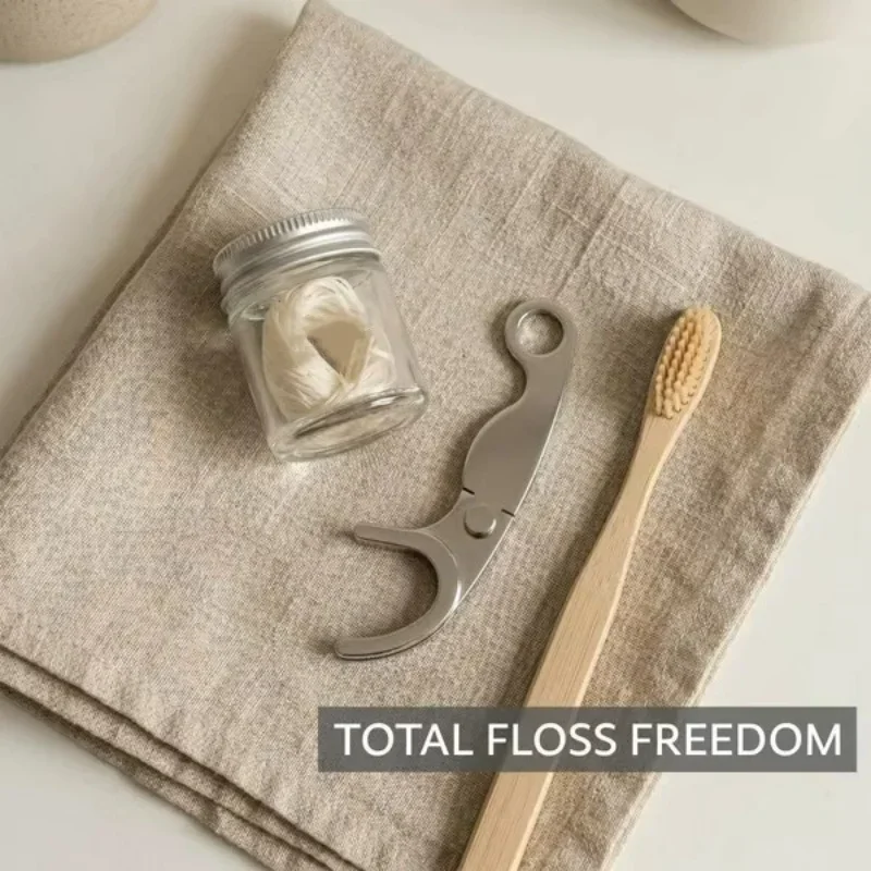 1 Pc Stainless Steel Toothpicks  Dental Floss Reusable, Suitable For Picnics, Camping, And Travel Teeth Cleaning Tools For Home