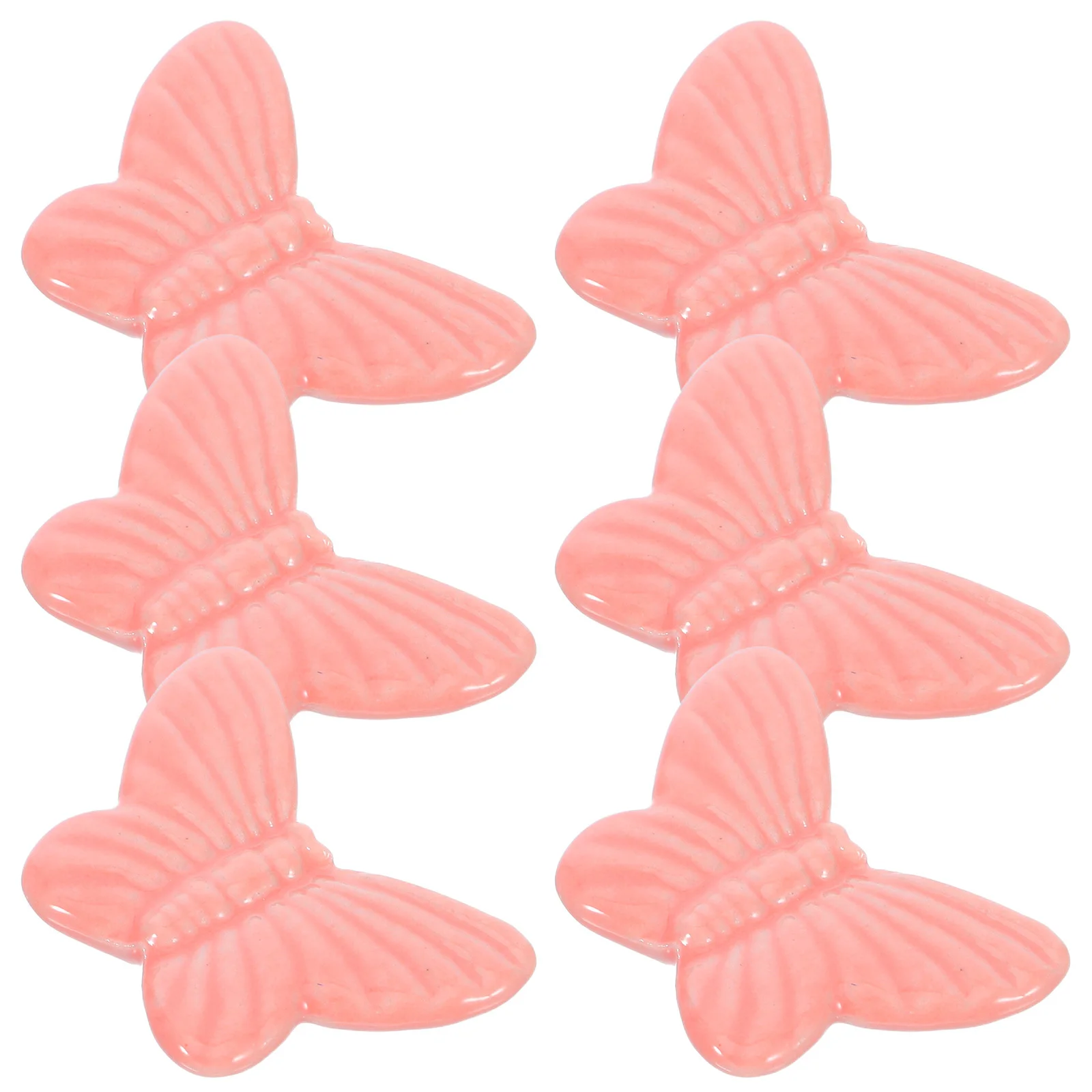 

6Pcs Ceramic Butterfly Drawer Handles Single Hole Decorative Cabinet Knobs for Kitchen Wardrobe Dresser Closet Furniture