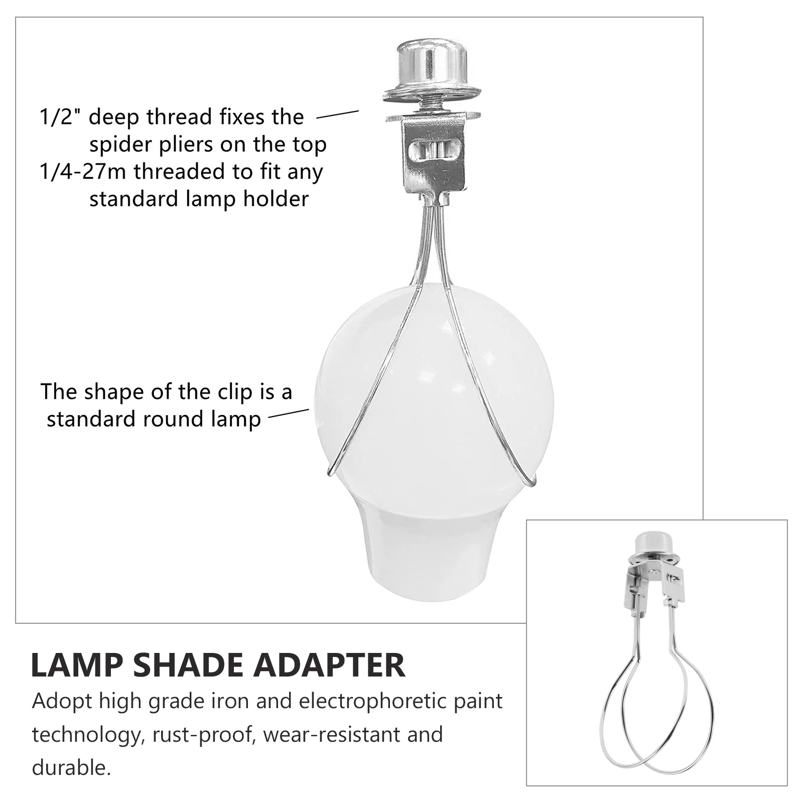 

Lamp Shade Adapter Clip Lighting Accessories Bulb Holder Hardware Lamp Parts Electrophoretic Paint Rust Proof Wear Resistant