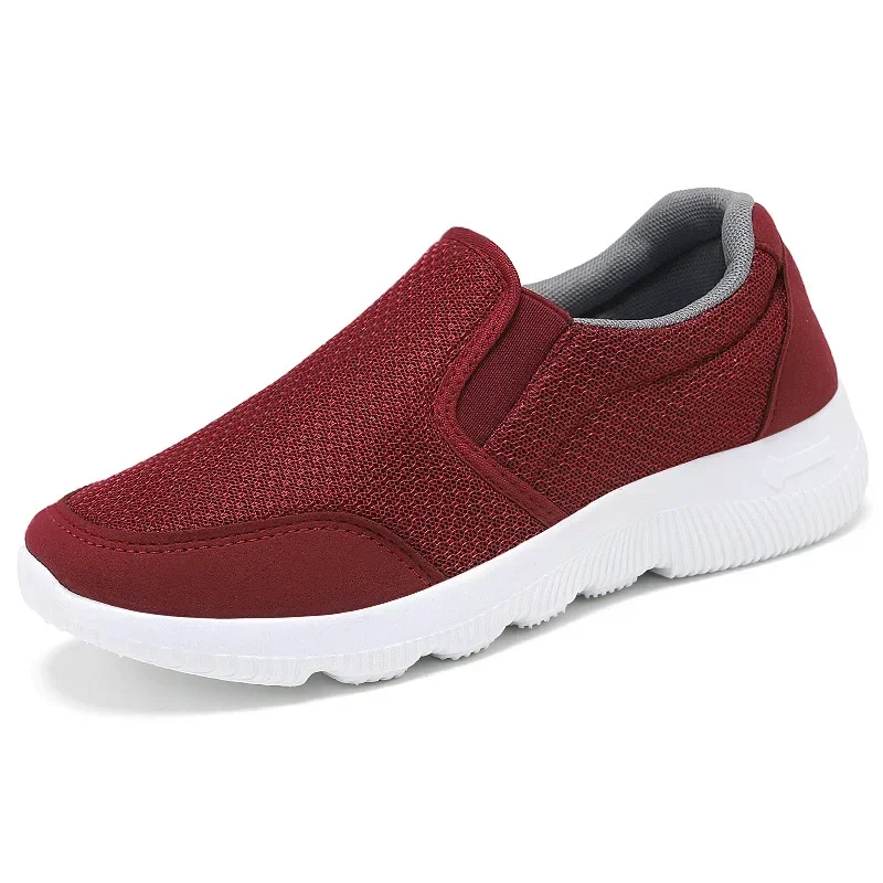 Casual Athletic Middle-Aged Elderly Comfort Shoes Women's Breathable Mesh Slip-On Walking Loafers Tennis Sneakers Women Shoes