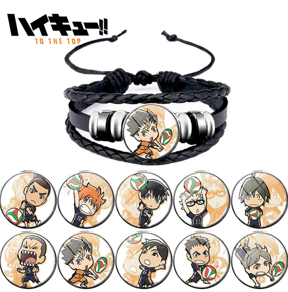 Pulsera trenzada de piedras preciosas Haikyuu Tobio Kageyama Hinata Shoyo Haikyuu Time, accesorios creativos de bricolaje para niños y niñas, regalo de cumpleaños