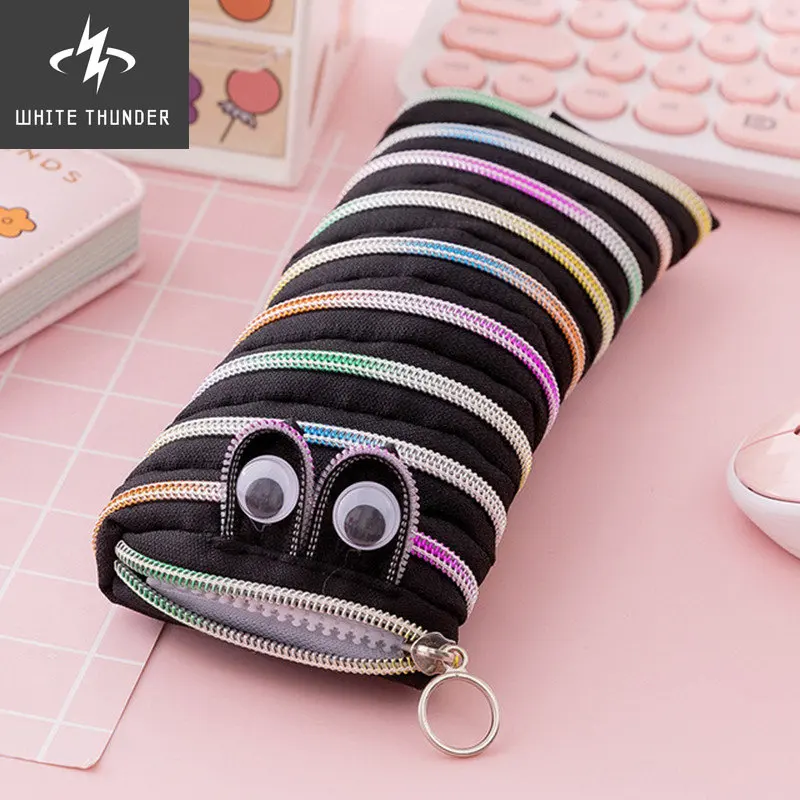 Creatieve Rups Rits Etui Leuke Dier Pen Case School Pencilcases Voor Kid Student Pen Zak Kawaii Opbergtas Gift