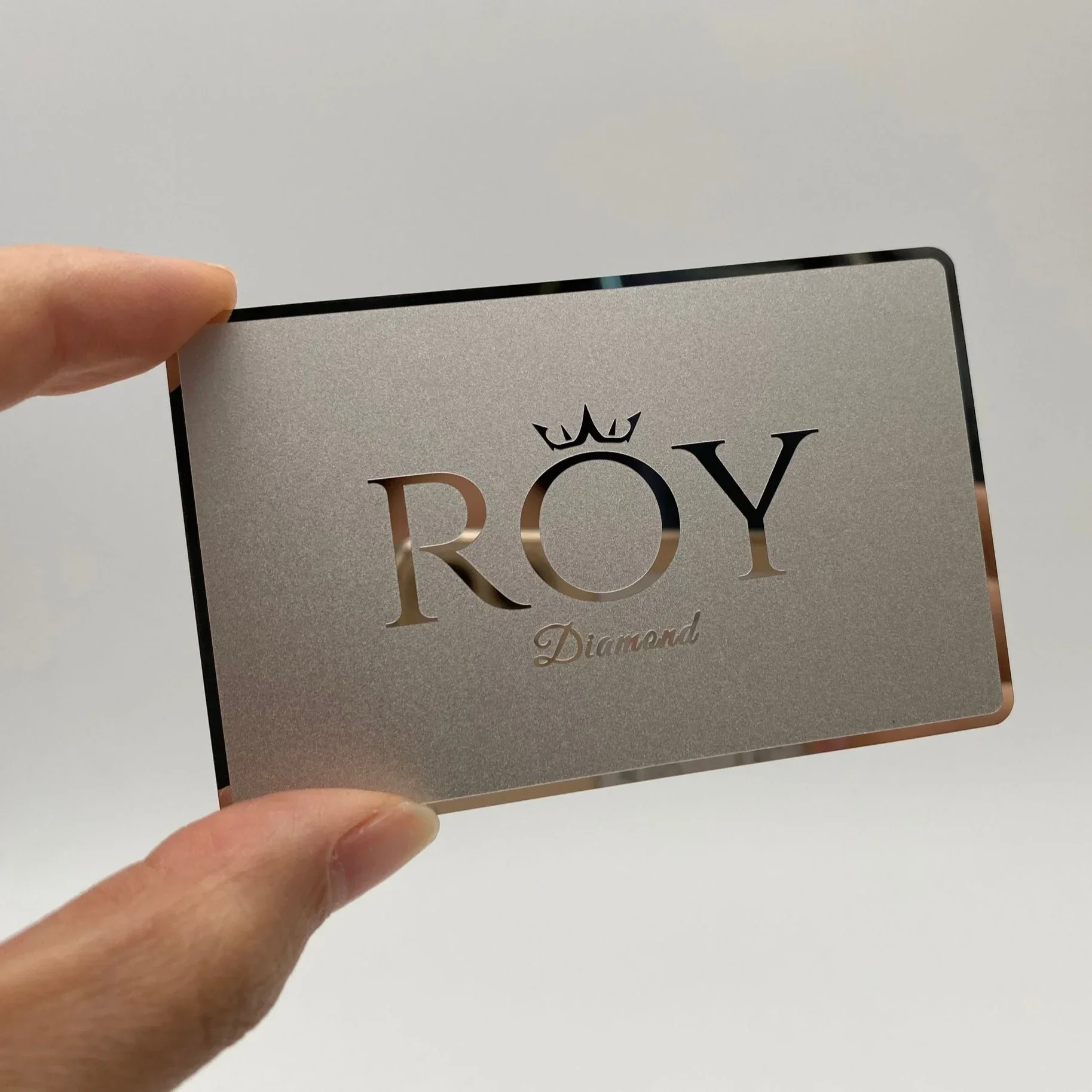 

DU Silver Mirror Stainless Steel Metal Business Visiting Cards