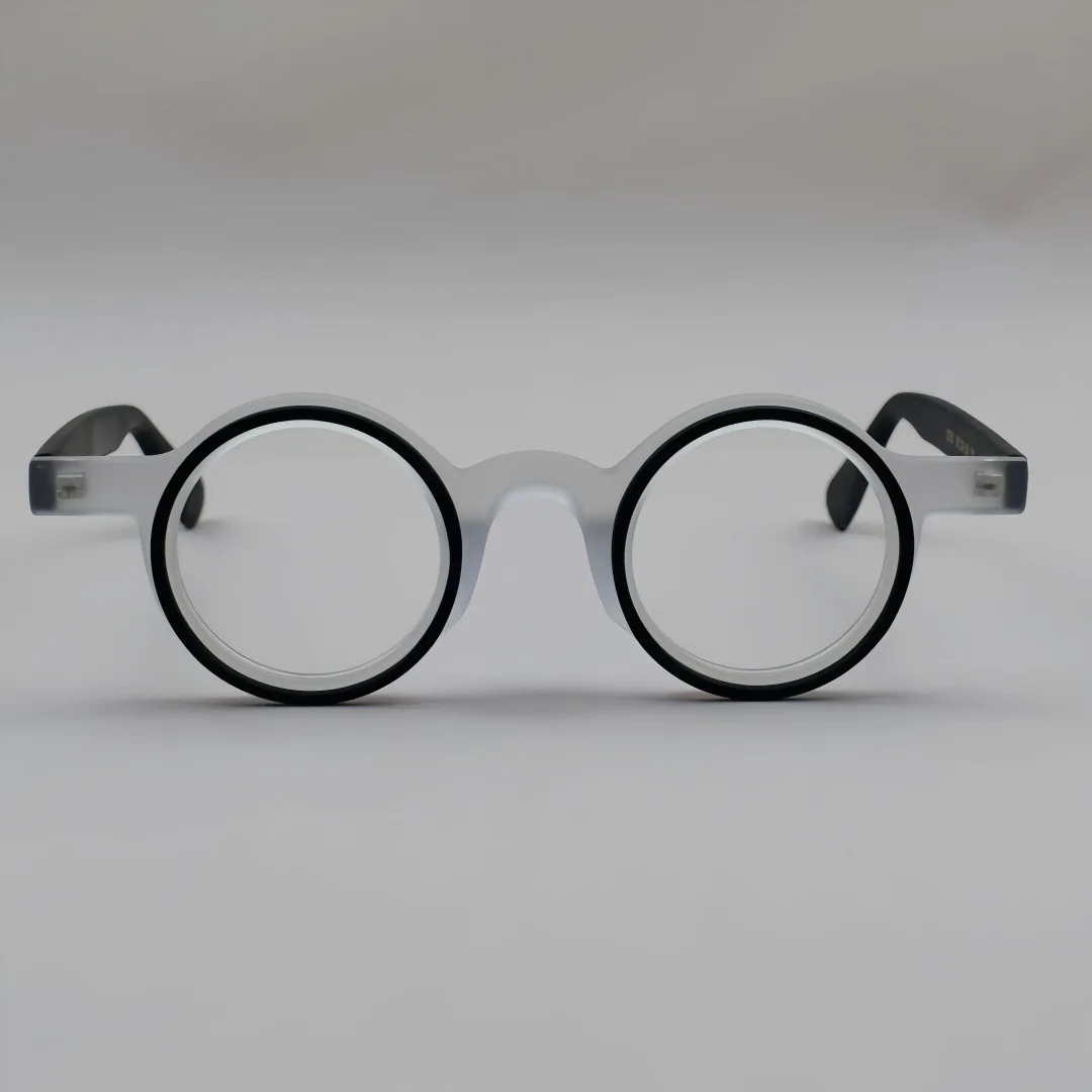 ALICIA Mode Retro Runde Vollformat Kleine Größe Brillen Luxus Acetat Spektakel Optische Verordnung Rahmen Mann Frau – Detail 6