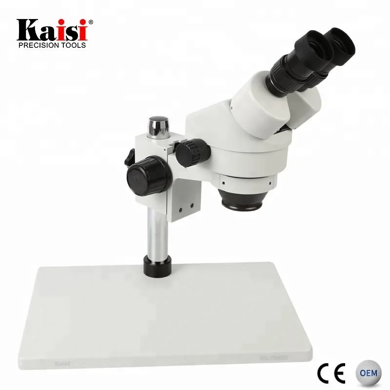 Kaisi Repair Mobile Phone PCB BGA Inspection 7X-45X Zoom LED Light Stereo Binocular Microscope