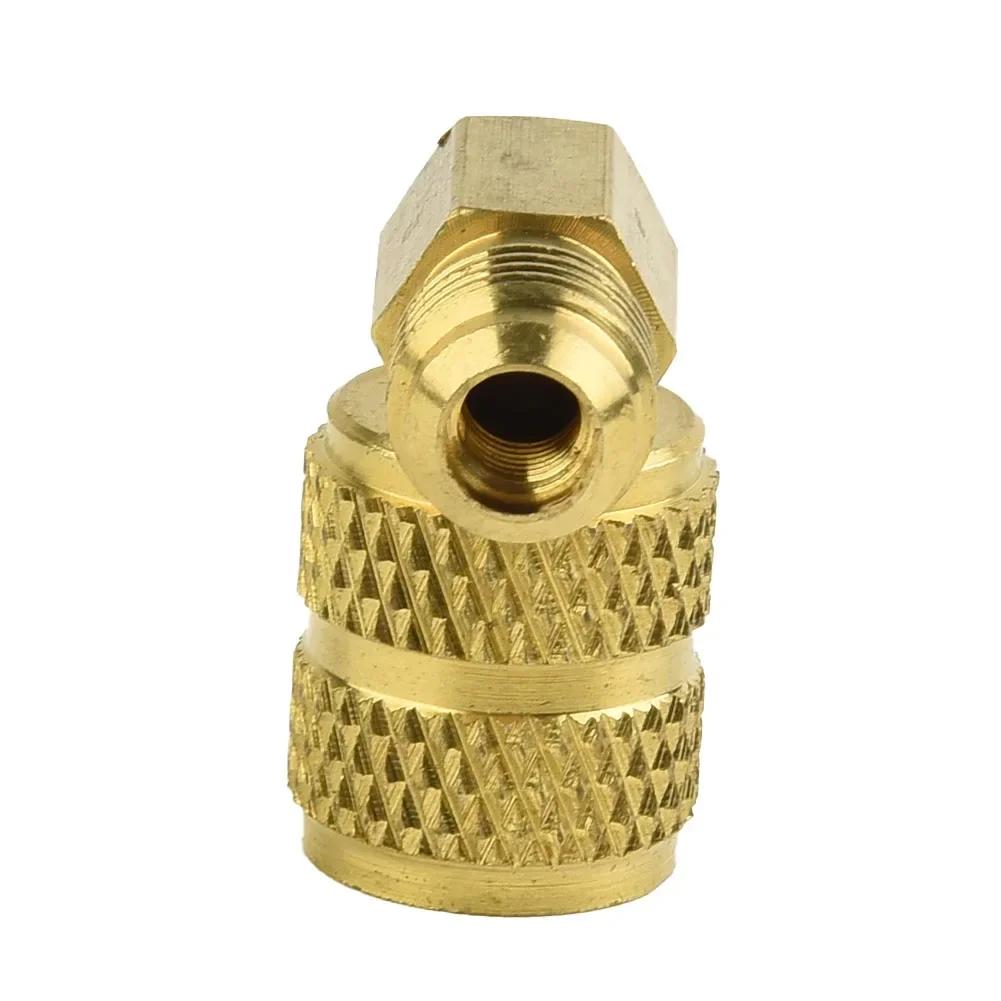 Air Conditioning Liquid Safety Valve R410A Adapter Connector M 1/4 X For 5/16 SAE With Movable Head Car Accessories