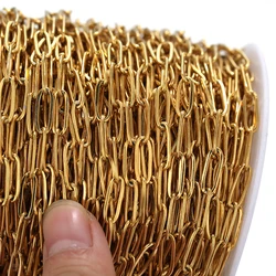 2 Meters Stainless Steel 4mm Width Flat Cable Chains for DIY Jewelry Making Women Necklace Findings Bracelet Supplies