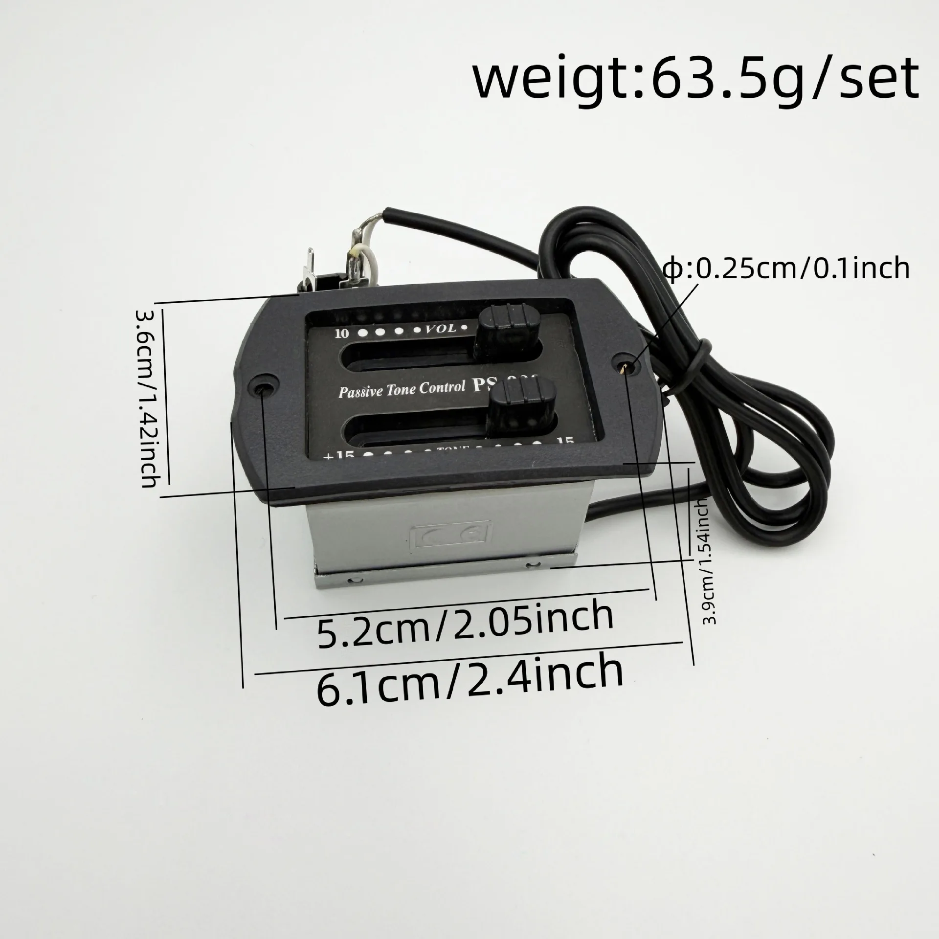 PS-900 2-Band Passive Acoustic Pickup No-Battery EQ Preamp for Guitar Ukulele Parts & Accessories