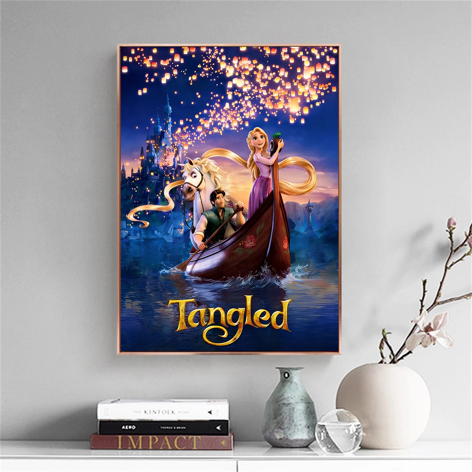 

Potdemiel Disney Retro Tangled Movie Poster, Classic Rapunzel Wall Art Poster Printing, Home Decor, Girl's Room Decoration Gift