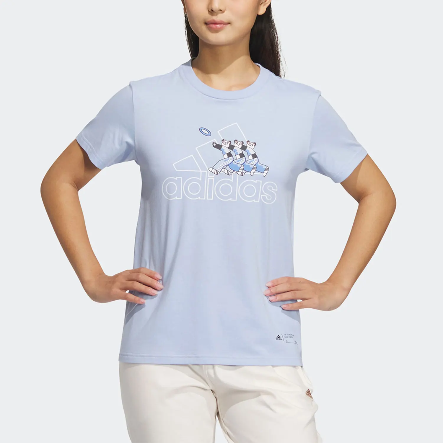 

Adidas official genuine summer new women's sport printed casual short sleeve IP3936