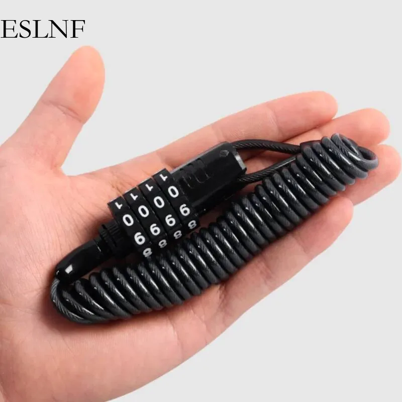 ESLNF Portable Bicycle Steel Chain Mountain Bike Motorcycle Anti-Theft Password Wire Rope Luggage Helmet Lock