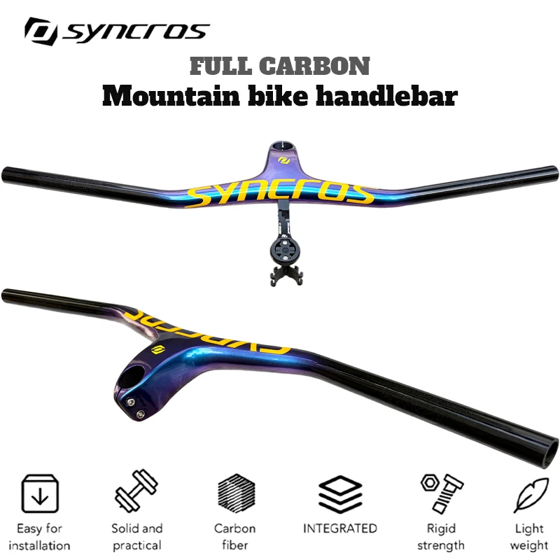 Image of Syncros Carbon-Faser-Chameleon MTB Integrierter Lenker -17 Grad Vorbau Mountainbike-Teile Multi-Größe 680-780mm X 60-100mm