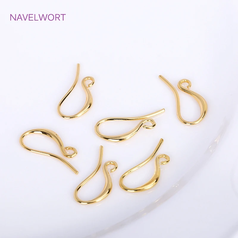 18K Gold Plated Earring Hook Ear Wire Brass Accessories For Earring Making Supplies,For Earrings DIY Jewelry Making Findings
