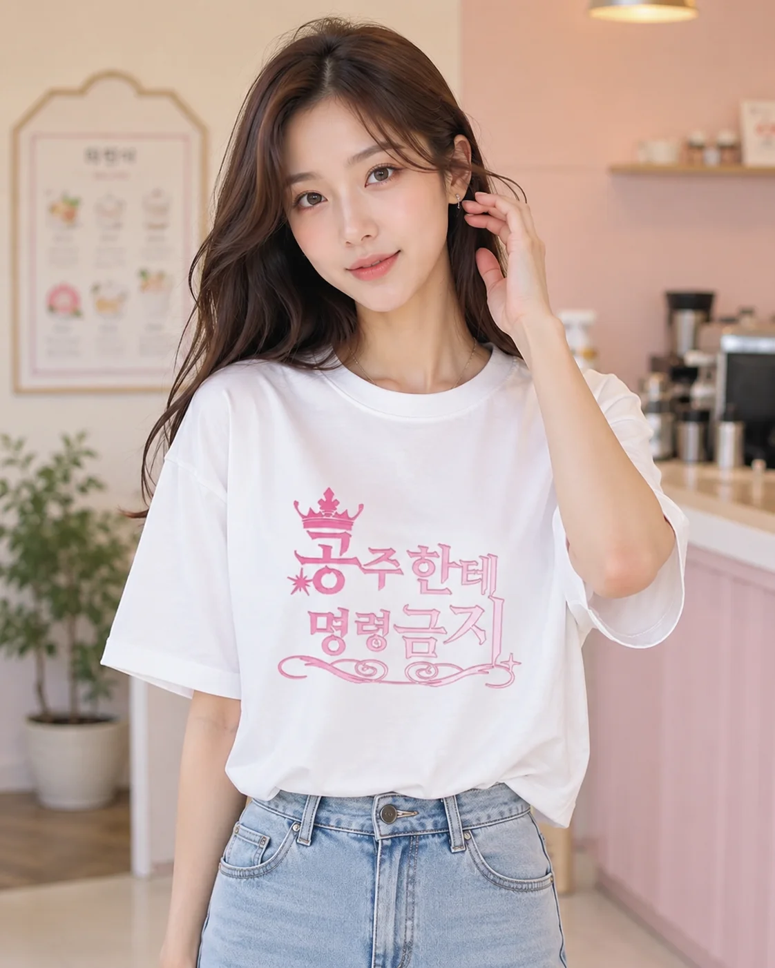 Y2k T-Shirt Korean Princess Quote Shirt for Women Stylish Tee Korean Aesthetic Fashion Harajuku Kawaii T-shirt Y2K Clothing