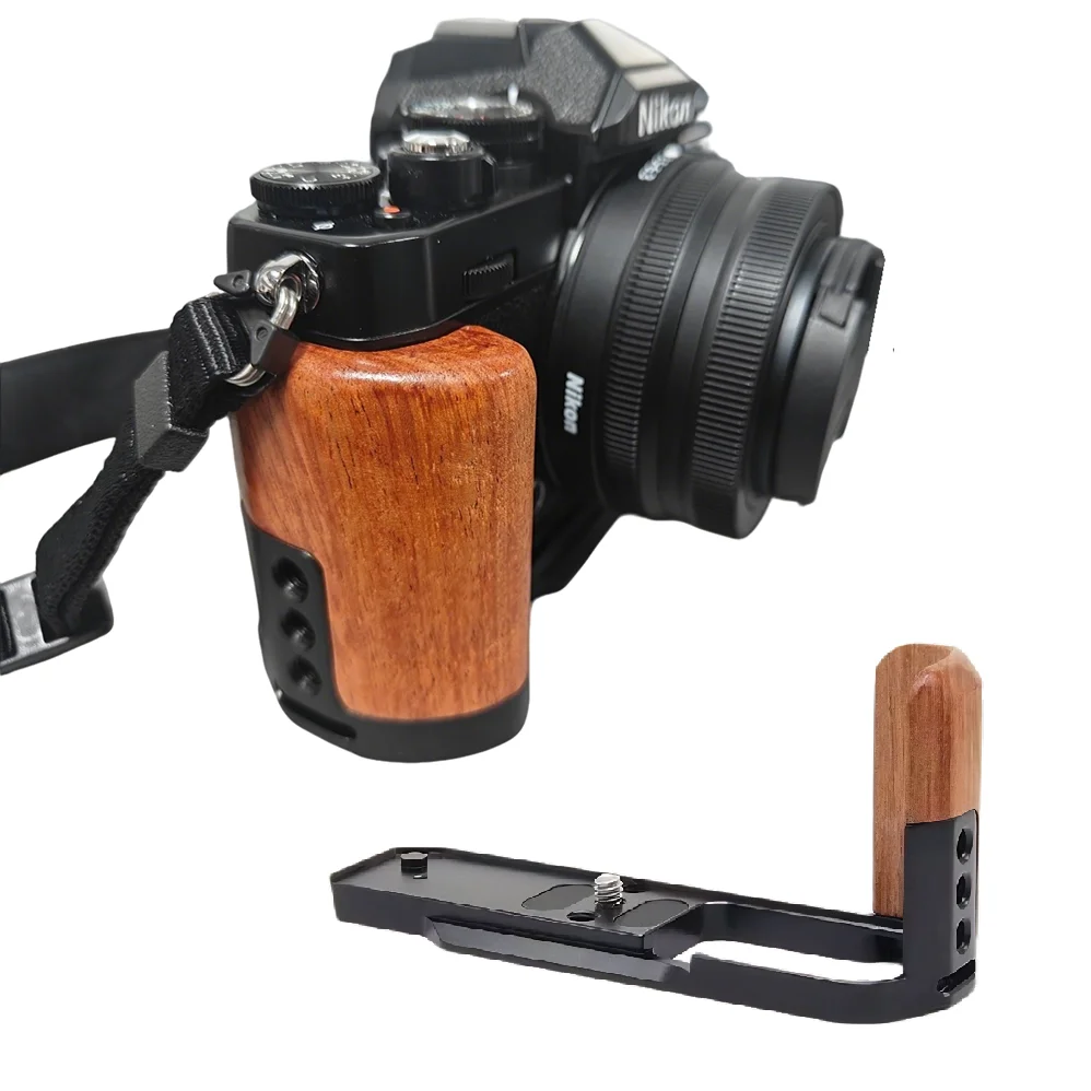 

Рукоятка для камеры Nikon ZFC Z fc, быстросъемная пластина-крепление L-образной формы, деревянная противоскользящая рукоятка с основанием Arca-Swiss