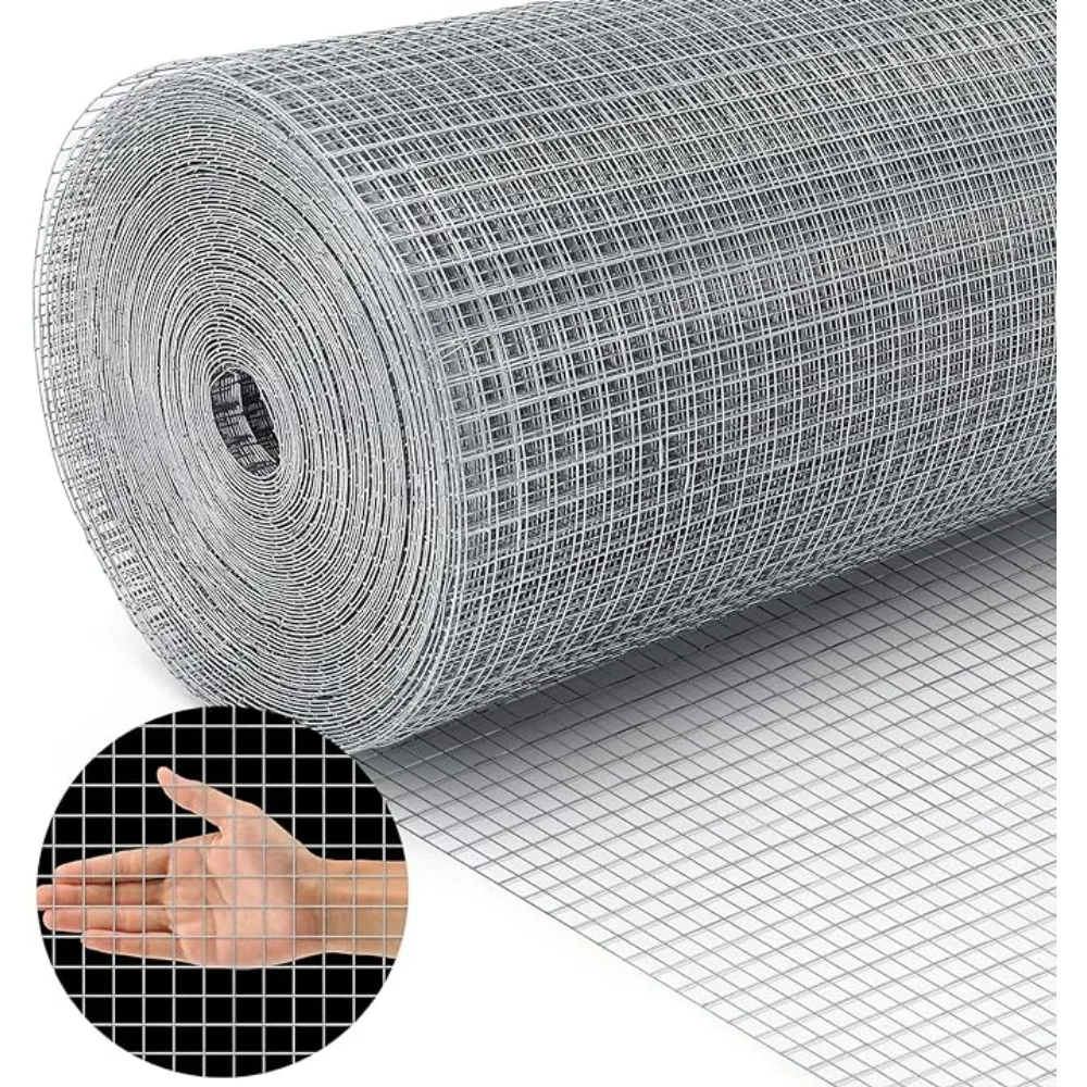 

Chicken Wire Fence 19 Gauge Hardware Cloth,1/2 Inch 48inch×100ft, Galvanized Welded Cage Wire Mesh Roll Supports Poultry Netting