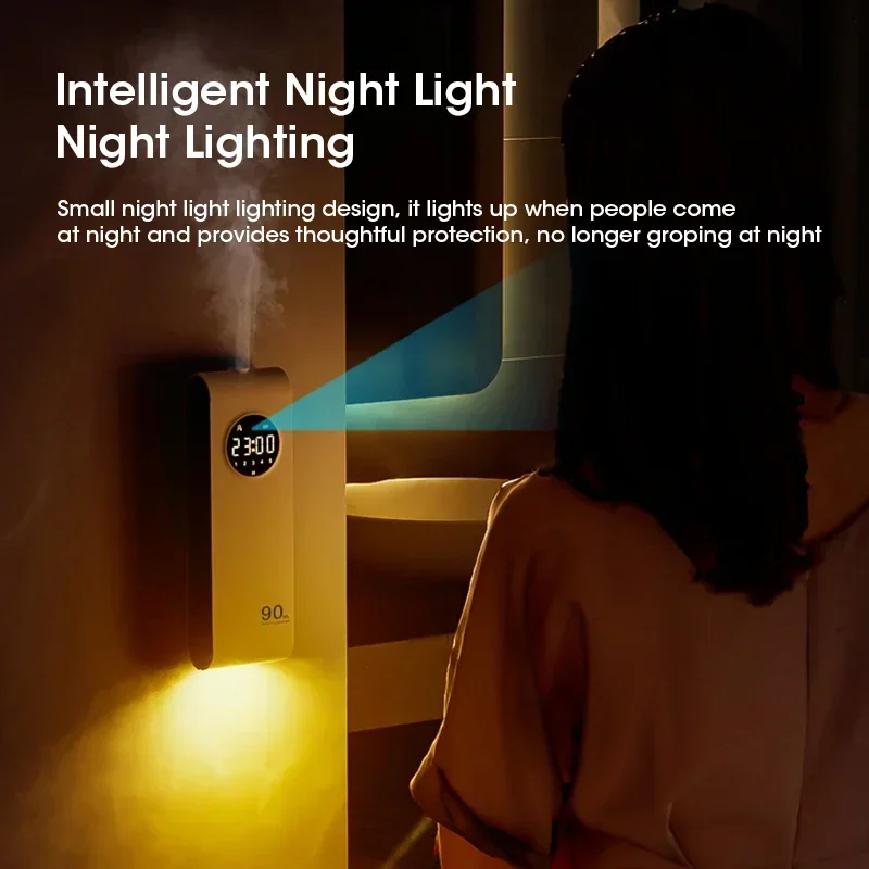 آلة العلاج بالروائح العطرية اللاسلكية ، معطر جو ، منقي مع إضاءة ليلية ، ناشر عطر بالزيت العطري ، مزيل الروائح لغرفة المعيشة