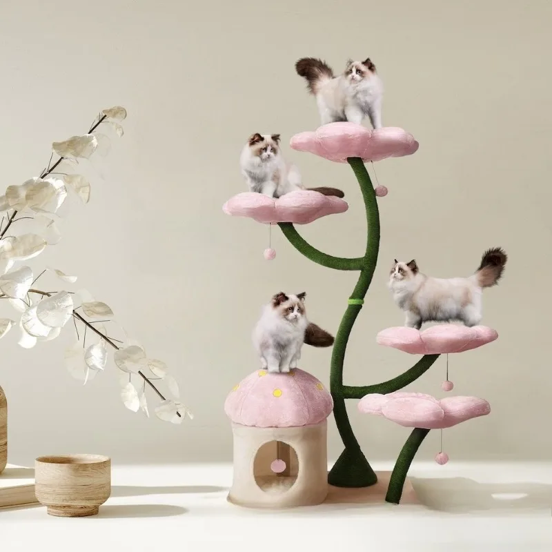 tree does not take up space Solid wood climbing frame  litter cat jumping platform donut  litter