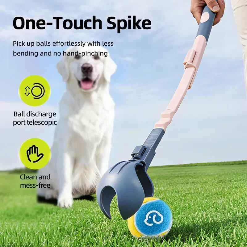 TEMU's new retractable throwing stick does not bend over, pet dog dog pitching toy throwing pinball tennis launcher