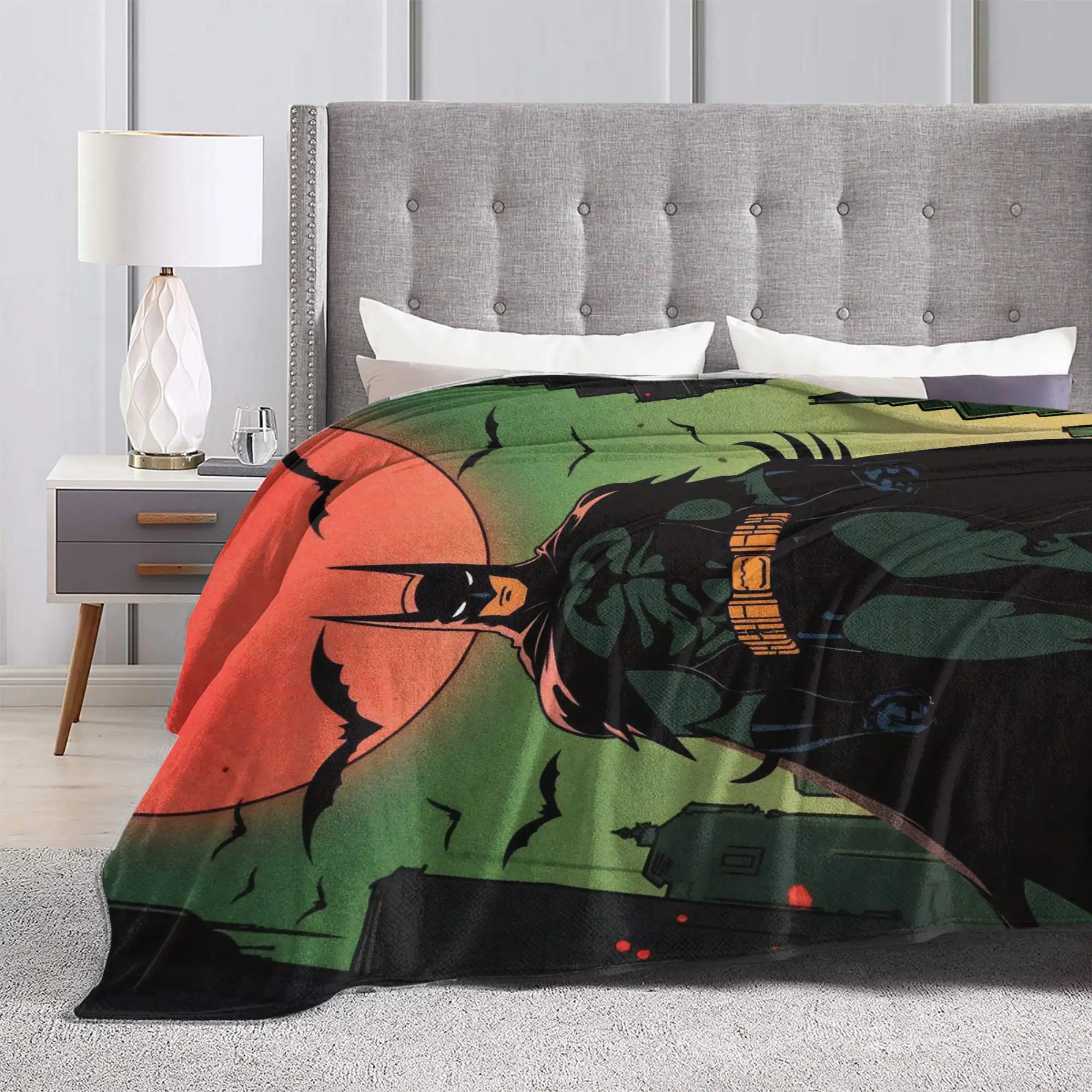 Batmans Plush Blanket Night Bat Funny Throw Blankets for Bed Sofa Couch 150*125cm Bedspreads, - view 3