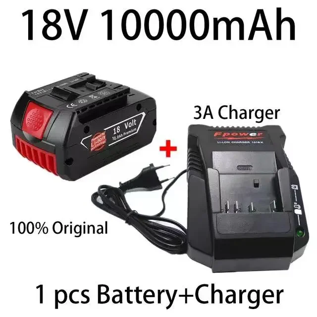 

18V 10Ah Rechargeable lithium-ion battery forBosch electric drilling rig BAT609 BAT609G BAT618 BAT618 G BAT614+1 charger