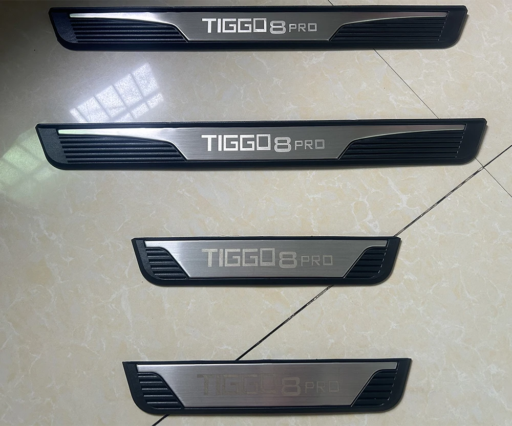Ajuste Chery CAOACHERY Chirey TIGGO8 PRO TIGGO 8 2024 2022 Umbral de puerta placa de desgaste Pedal almohadilla de acero inoxidable accesorios de coche