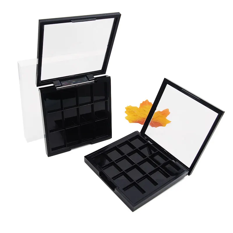 12 Grids Palette Eye Makeup Storage Box for Women Girls Beginners Empty Eyeshadow Dish DIY Eyeshadow 16 colors