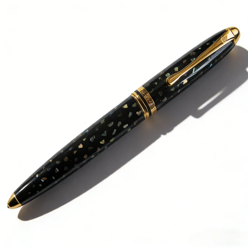 Vintage Hero 12K Nib Fountain Pen Shell Gold 0.5F Tip Pen High-Quality Collectible Unique Design Premium Ink Pens Stationery