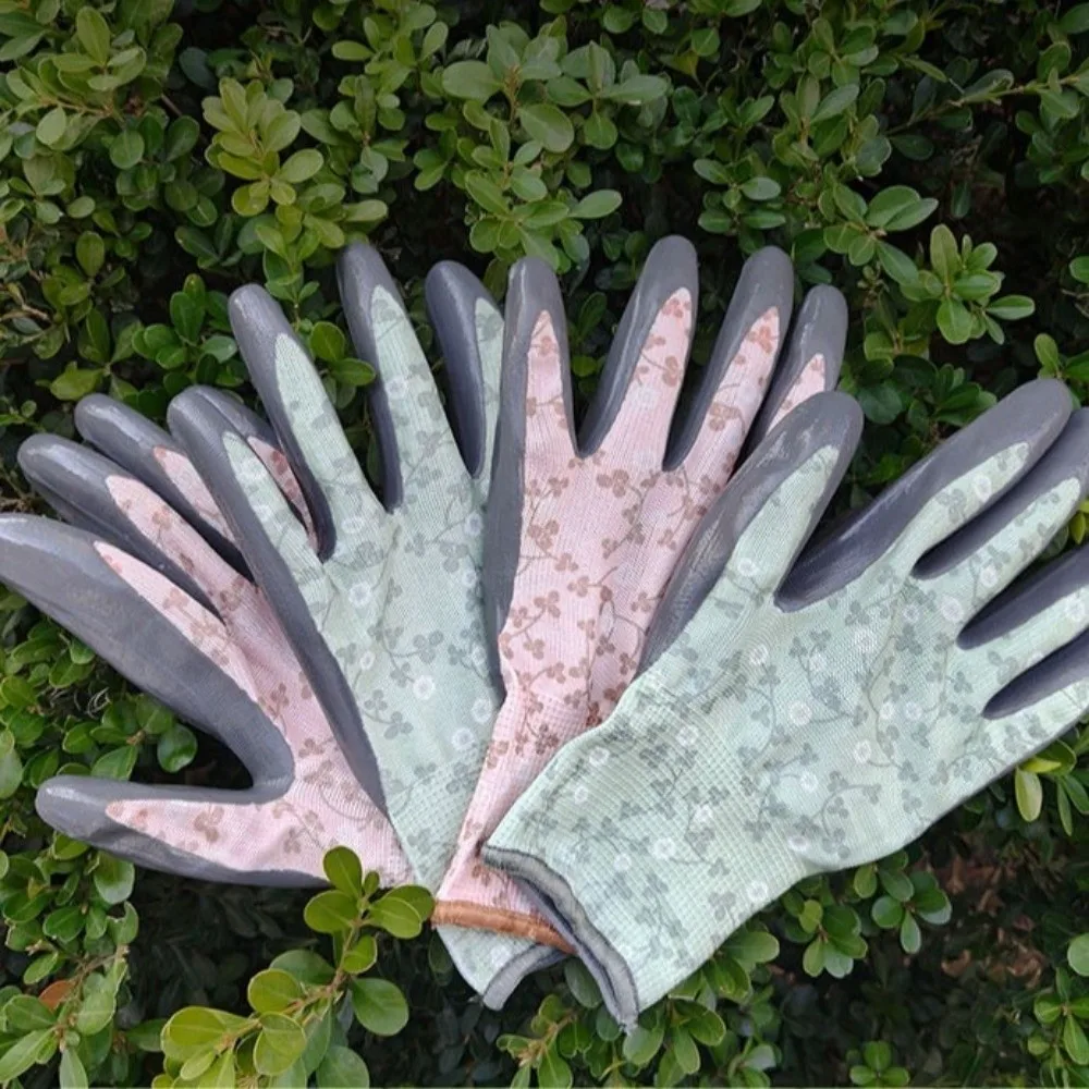 Floral Pattern Gardening Gloves Breathable Comfortable Work Gloves Anti Prickling Multi-purpose Labor Protection Gloves