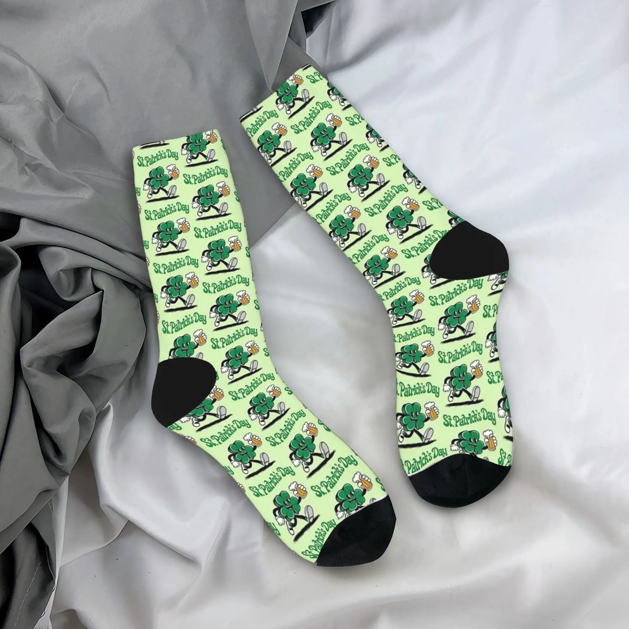 

Cute Shamrock St Patricks Day Socks Autumn Stockings Modern Men Comfortable Socks Graphic Skateboard Non-Slip Socks