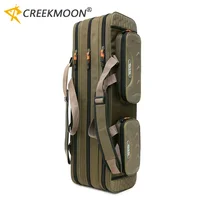 Estuche multiusos para caña de pescar, almacenamiento de señuelos de viaje ligero ajustable de 2-4 capas, bolsa de aparejos duradera lista para agua dulce y salada