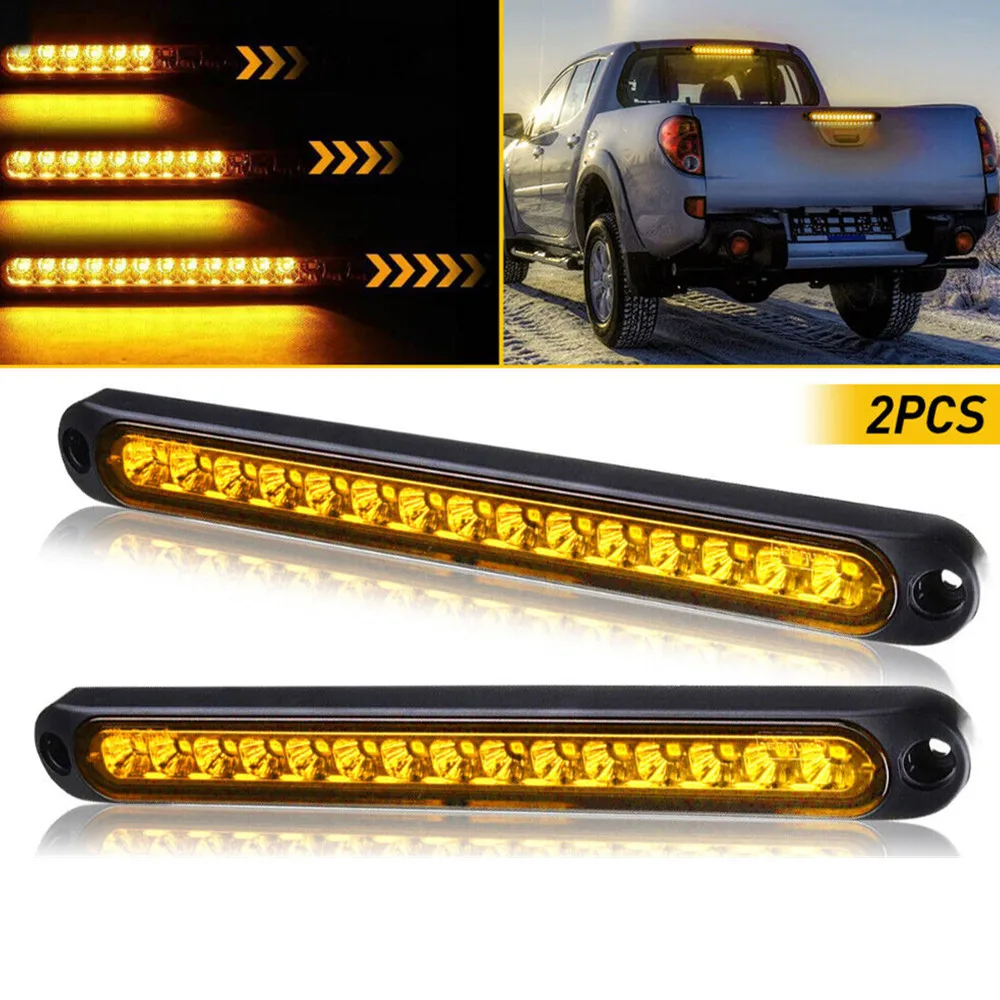 

2PCS Flowing Tail Brake Light LED Taillights Brake Light 12-24V Turn Signals Lights 15LED Flowing Water Indicator Lamps