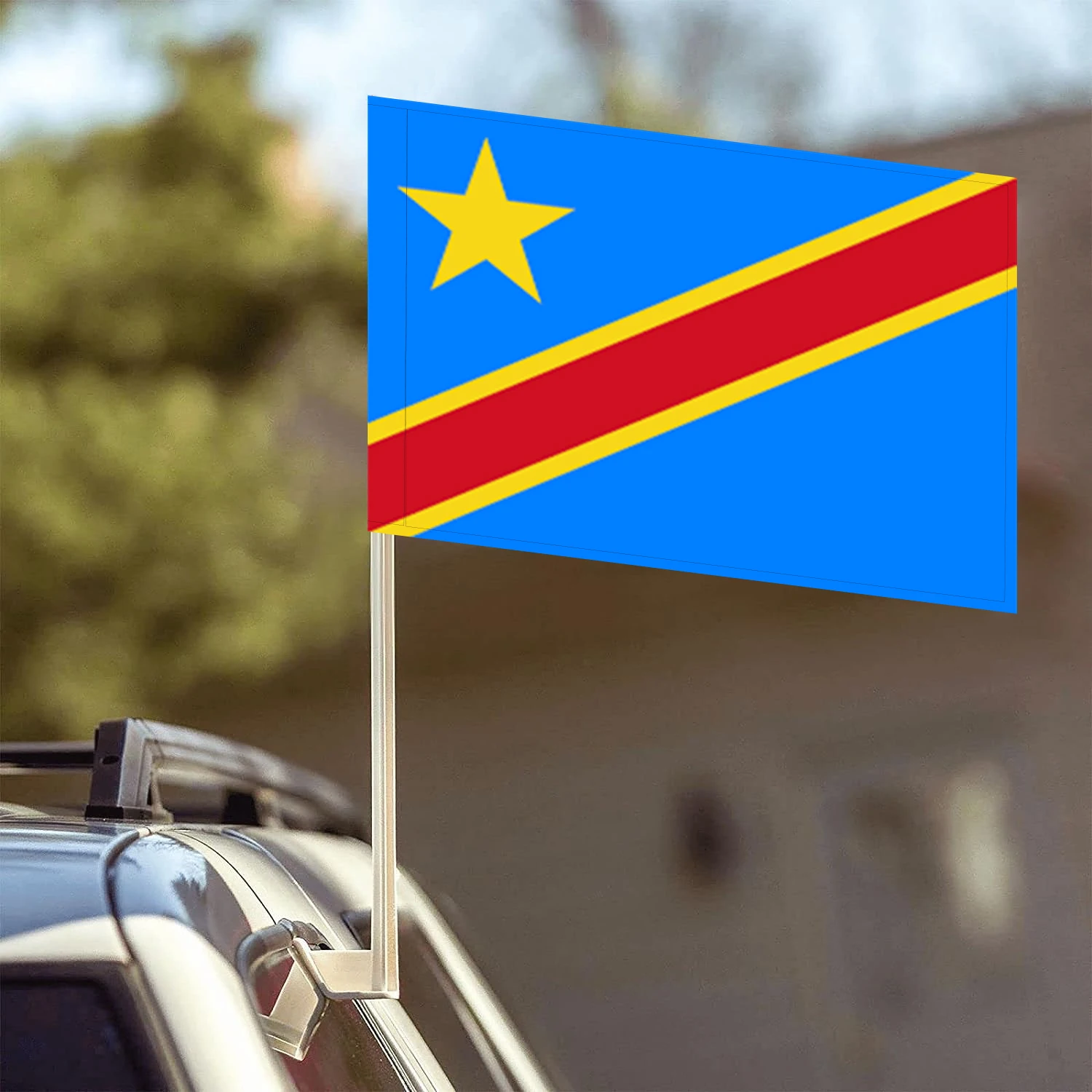 Flagnshow 100% Polyester Democratic Republic of the Congo Car Flags