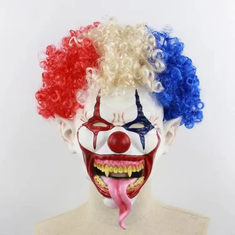 

Afro Clown Halloween Foreign Trade Haunted House Horror Chamber Escape Ghost Latex Mask Latex Mask Maschera Halloween