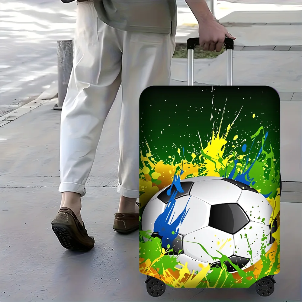 

1 PC Football Print luggage cover for luggage sizes 18-32 inches; dust and elastic travel accessories to effectively protect