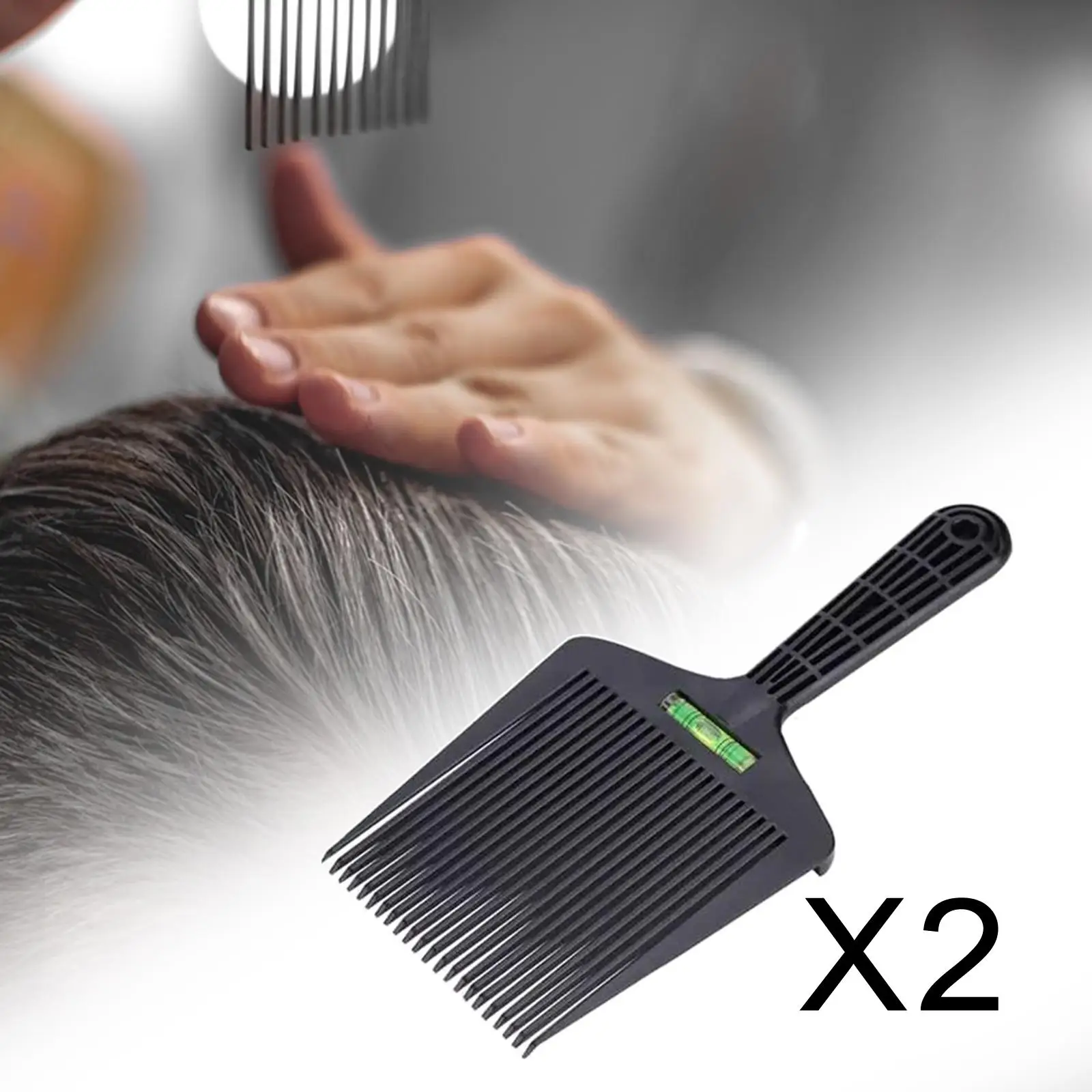 2 Pieces Flat Top Guide Comb Grooming Flat Top Comb for Travel Home Men Girl