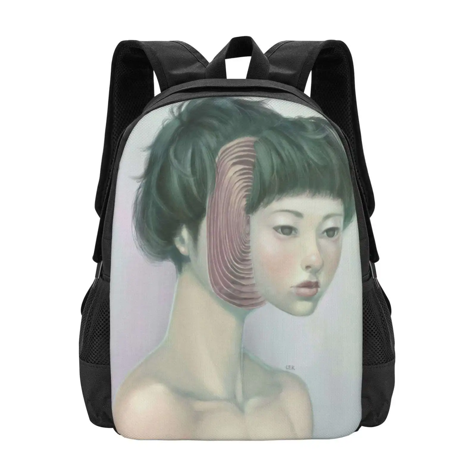 

Self 02 Teen College Student Backpack Pattern Design Bags Girl Asian Layer Portrait Lowbrow Surreal