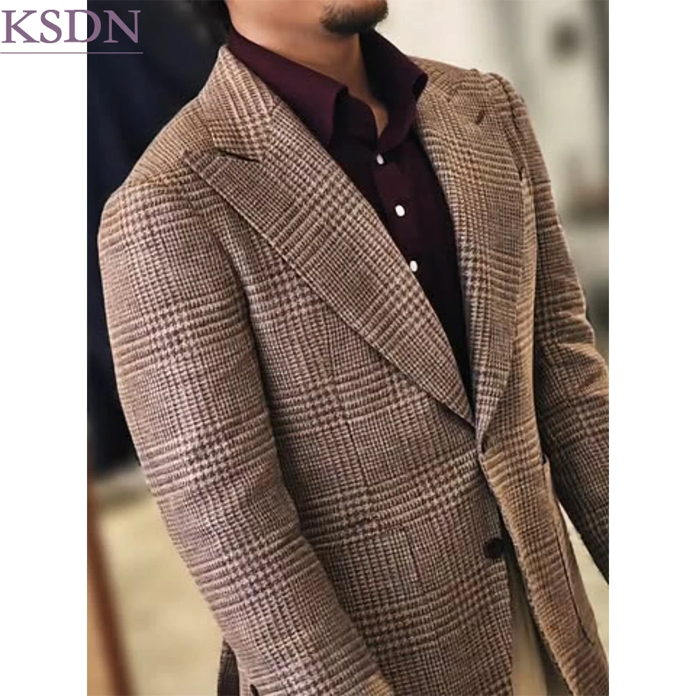 Formal Evening Men's Suits 2 Piece Jacket Pants Classic Fit Single Breasted Peak Lapel Gentlemen Male Clothing Wedding Sets