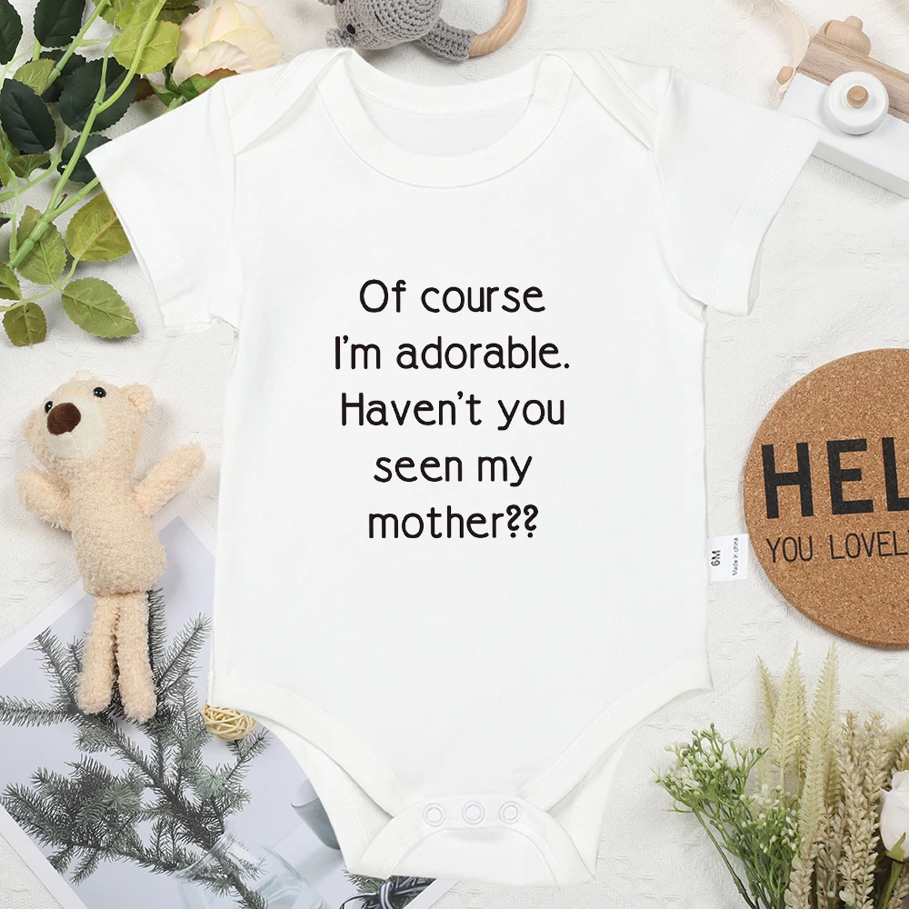 Funny Baby Onesies Gift Newborn Boys Girls Clothes European Style Fashion Cute Toddler Bodysuit Summer Kids Short Sleeve Romper