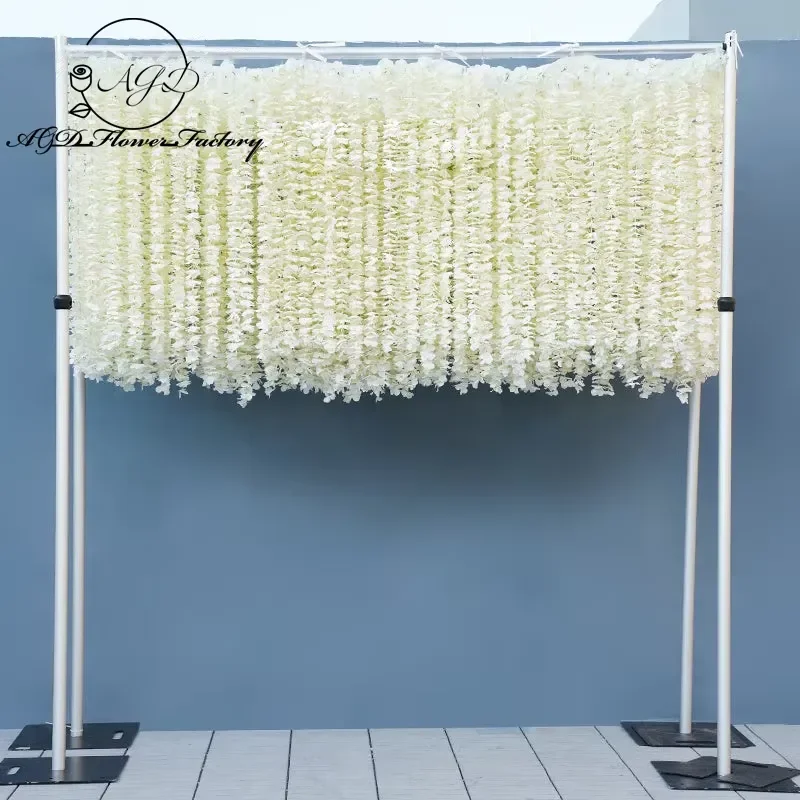Easy Handling Realistic White Wisteria Strings Curtain for Hotel Lobby Exhibition Hall Wedding Thanksgiving Easter Decor Silk