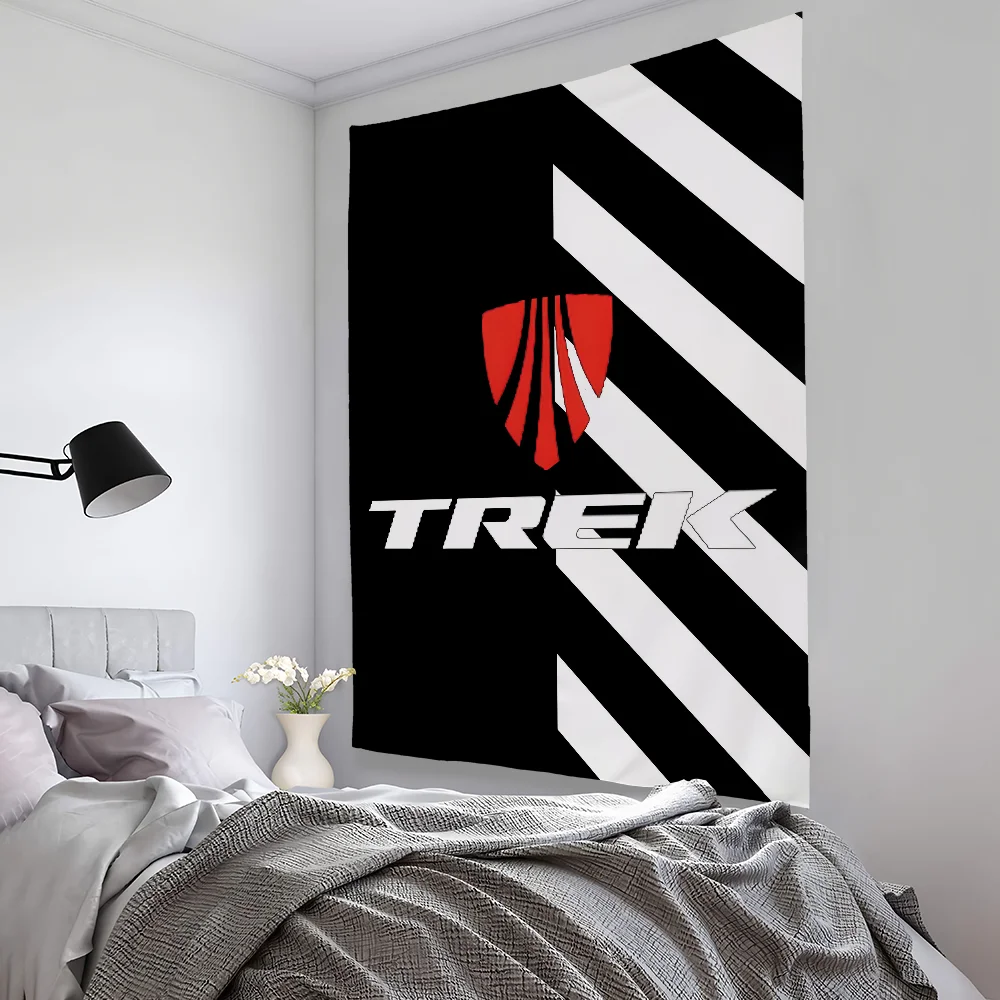 

T-TrekS Bicycles Logo Cool Tapestry Bedroom Living Bar Garden Outdoor Microfiber Festival Decoration Background Art Banner