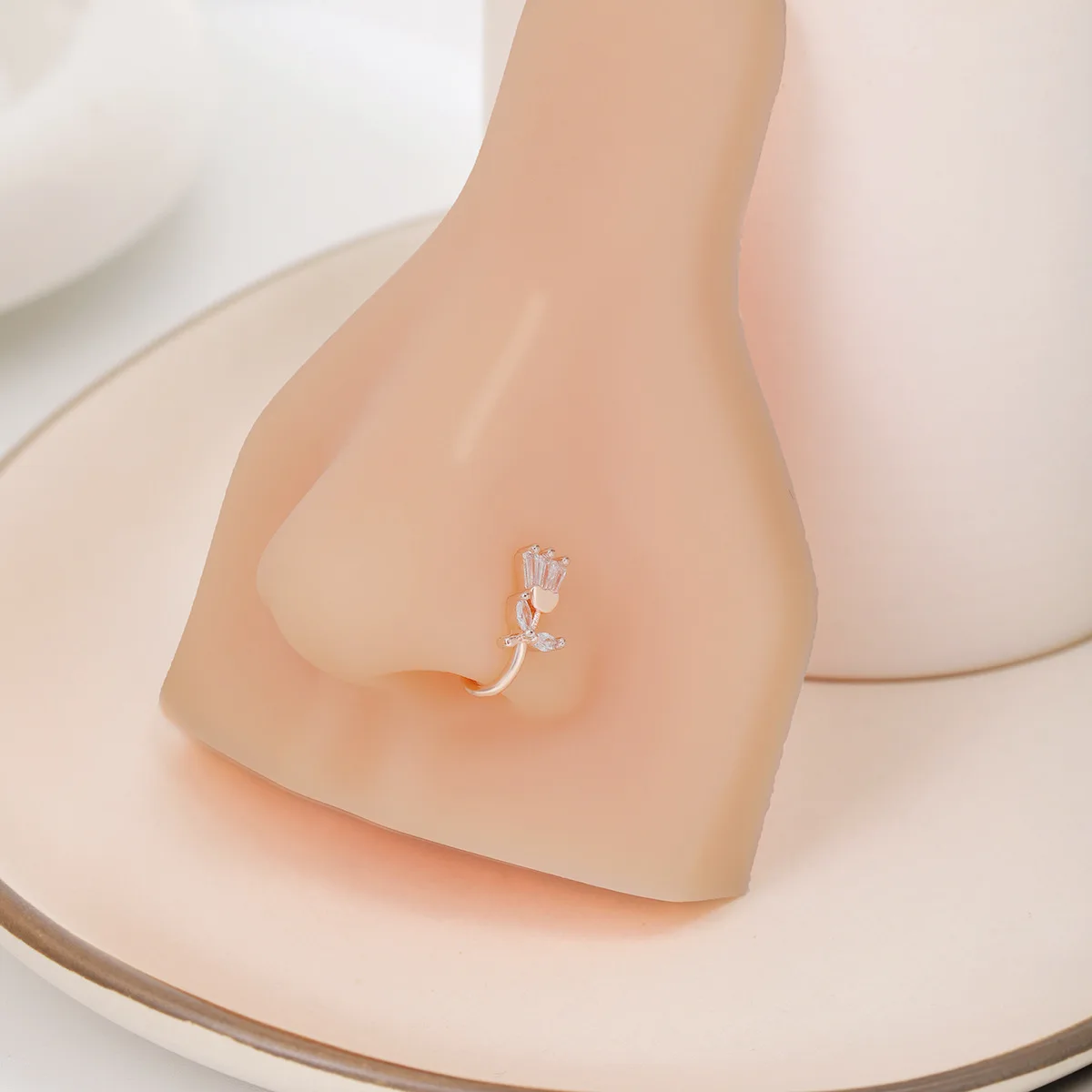 U-Shape Non-Piercing Flower Nose Ring