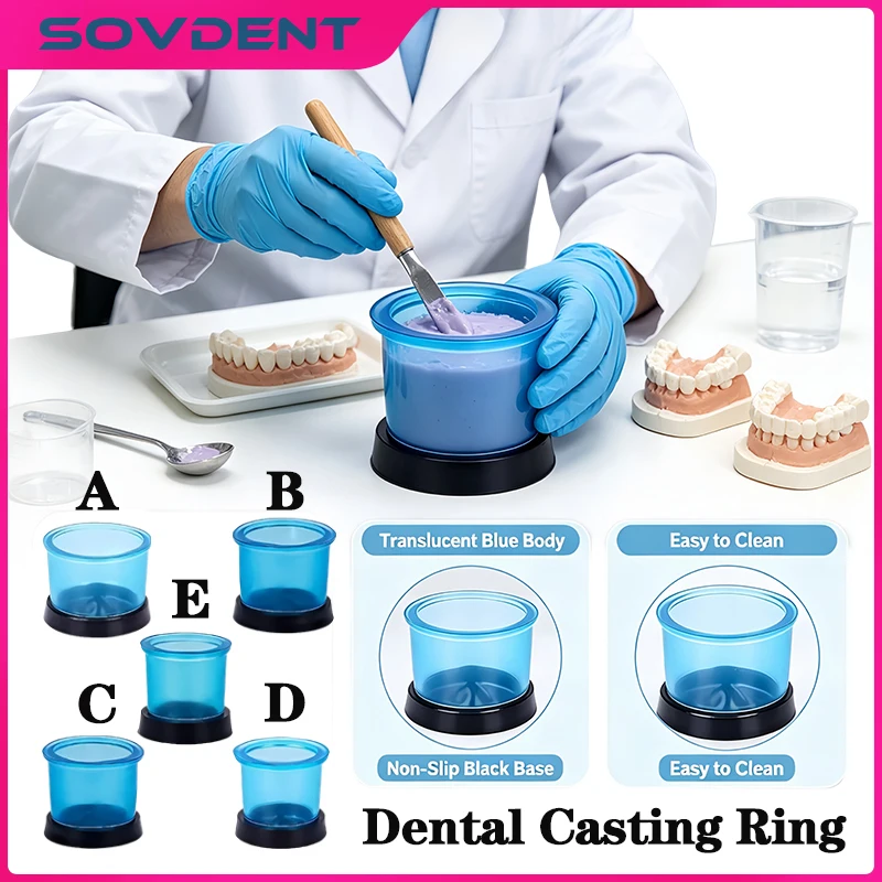 1Pcs Dental Silicone Casting Flasks Rings Wax Embedding Ring Plastic Round Dental Lab Base Wax Rubber Tools