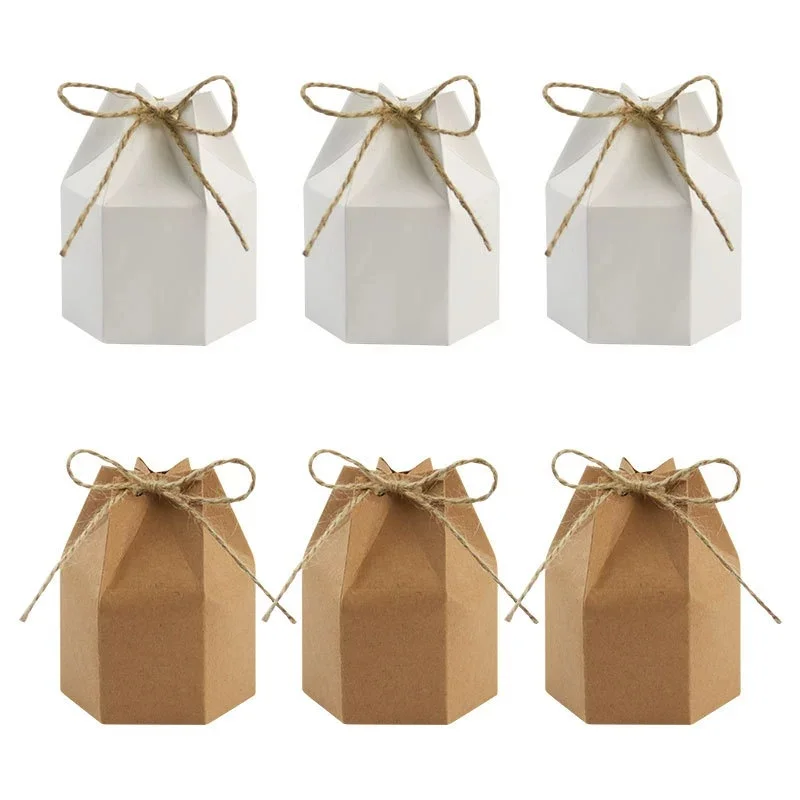 10–30 Stück Retro-Geschenkbox aus Kraftpapier, weiß, braun, für Kekse, Süßigkeiten, Verpackungsbeutel mit Seil, Anhänger, Geburtstag, Hochzeit, Party, Geschenke, Zubehör – Detail 6