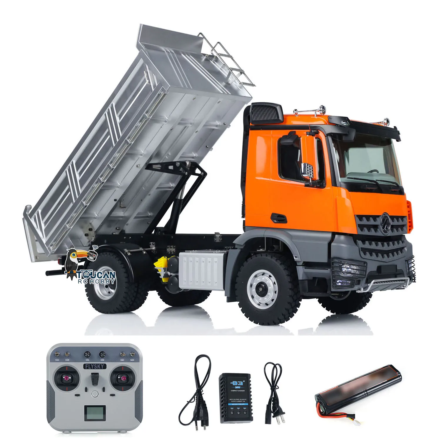 2-speed Transmission 4x4 1/14 Kabolite 5701 RC Dump Truck Remote Control Dumper Car 3 in 1 Mainboard Sound Light Model 2.4G Remote Controller and Receiver