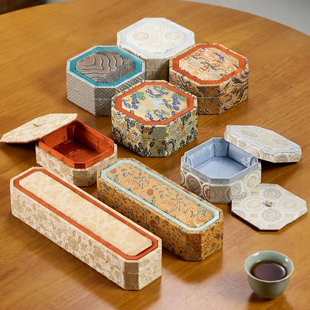 

Шкатулка для хранения украшений в китайском стиле, роскошный элегантный органайзер в дворцовом стиле, винтажный восьмиугольный подарочный футляр для ожерелий и браслетов