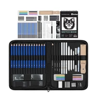 Bview Art Pro Art Kit 49 piezas - Juego de suministros para bocetos con lápices de grafito/carbón, bloc de bocetos y herramientas para artistas adultos