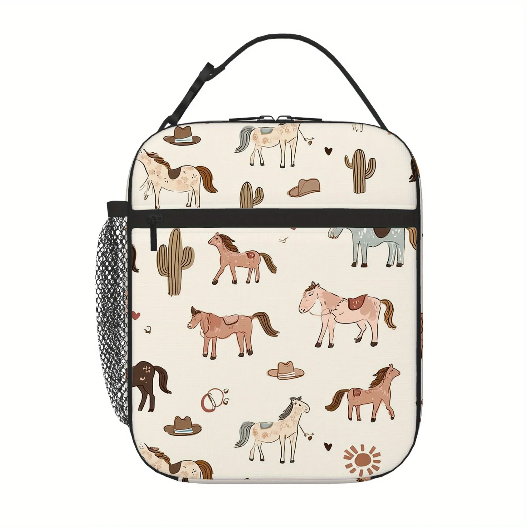 1pc Thermal Bag with Western-Themed Designs, Suitable for Insulation Purposes. It Is Not Intended for Direct Food Contact And Is